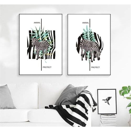 Abstract Zebra Animal Poster Canvas Print Painting Wall Art Living Room Home Decoration