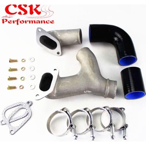 ALUMINUM TOP MOUNT INTERCOOLER Y-PIPE kit FIT FOR 02-07 IMPREZA WRX/FOR GD/GG BLACK