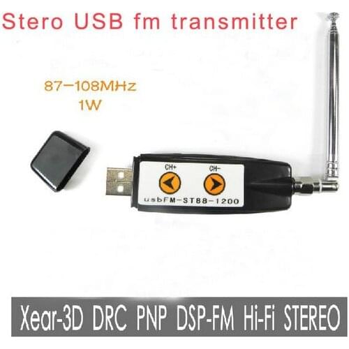 FM-ST88-1200 USB FM radio Wireless audio transmitter power stero cover 1200M USB transmitter mini transmitter
