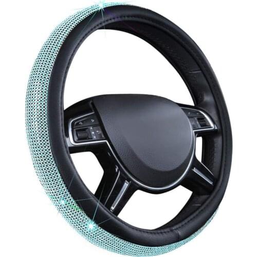Steering Wheel Cover Rhinestone Car Shiny Car Protective Diamond Cover Universal Vehicle Decoration Accessories Set