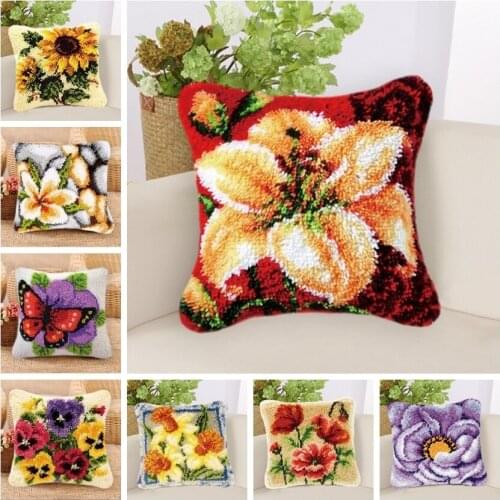 Diy Art Quality Fashion Latch Hook Kits European And American Style Klink Haak Kleed Bloemen Cross Stitch Pillows Do It Yourself