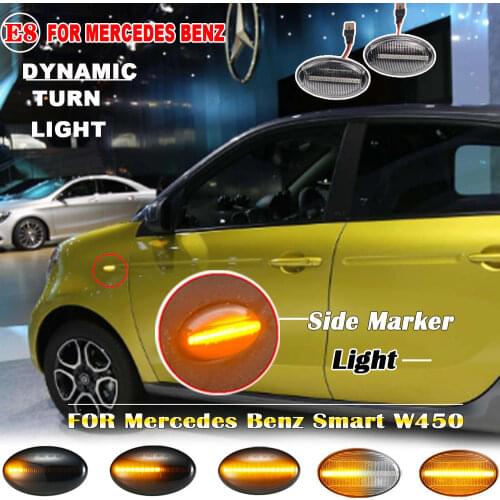 2pcs For Benz Smart W450 W452 A-Class W168 Vito W639 W447 Citan W415 LED Dynamic Side Marker Light Repeater Indicator Light
