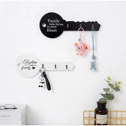 Door Wall Organizer Retro Wood Key Holder Wall Key Shape Hook Storage Rack Hanger Decor Room Hanging Hook Wall Home Organizer