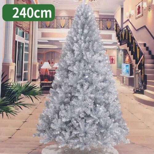 240cm Christmas tree white silver artificial Christmas tree Christmas decorations for home Christmas ornaments