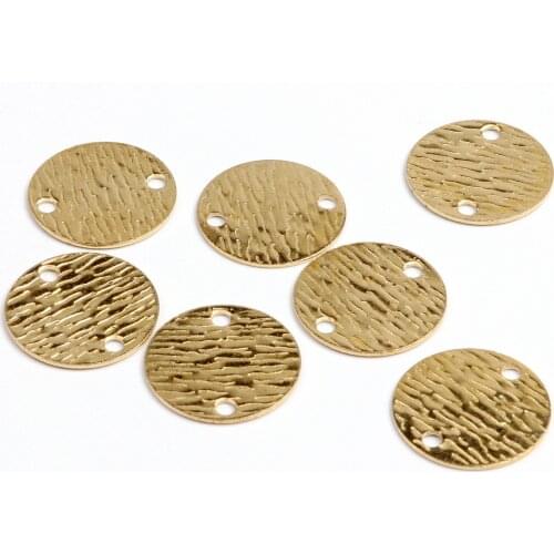 Brass Textured Charm,Raw Brass Earrings Finding,Blanks With 2 Hole,Round Shaped Earrings Brass Charm,Jewelry Supplie,16mm-RB1174