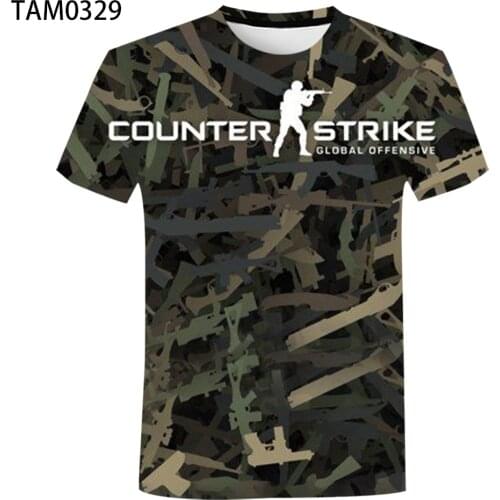 CS 3D Printing Summer Fashion Trend Mens And Womens Short Sleeve Cotton Top Childrens Creative Versatile Cool T-Shirt