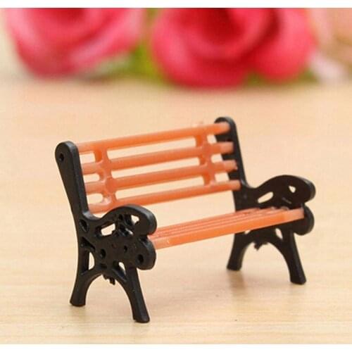 Mini Garden Ornament Miniature Park Bench Craft DIY House Decor Bench Model Mini Garden Ornament