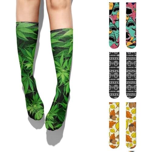 Happy Cartoon 3D Print Socks Fashion Personalized Novelty Socks For Men Comfort Breathable Cotton Sock Funny Calzini