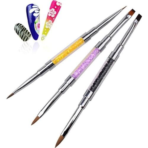 New 1pcs Professional Acrylic UV Gel Crystal Rhinestone Flat Painting Drawing Lines Brush Pen Salon DIY Nail Tools