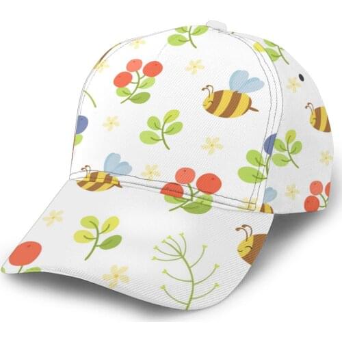 2021 Summer New Unisex Outdoor Sport Sunscreen Baseball Hat Running Visor Cap Bees Berries