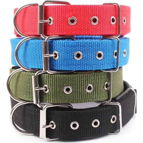 Solid Dog Collars Nylon Dog Collar for Small Medium Large Dogs Teddy Bulldog Beagle Dog Harness Pet Accessories