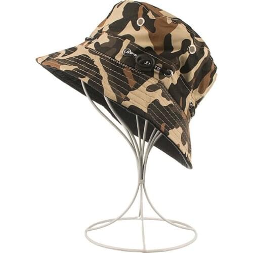 Women Men Casual Camouflage Bucket Hat Summer Fisherman Cap Military Panama Safari Boonie Outdoor Sun Hats Cap