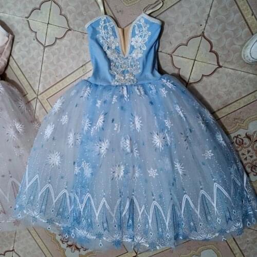 Pink blue ballerina dress kids girls adult women ballet dress girls modern dance costume ballet costumes for adult girls women