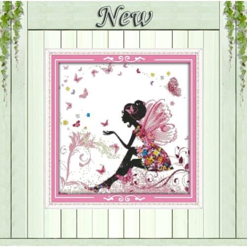 Flower pretty woman,counted printed on canvas DMC 11CT 14CT Cross Stitch kit,needlework embroider for Set,beauty girl Home Decor