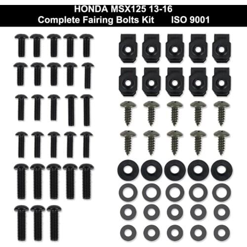 Fit For HONDA GROM MSX 125 2013 2014 2015 2016 Motorcycle Complete Full Fairing Bolts Kit Body Screws Speed Nuts Stainless Steel