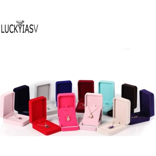 Bride Necklace Pendant Box Wholesale Quality Velvet Wedding Jewelry Gift Case Trinket Display Holder Large Earrings Storage Box