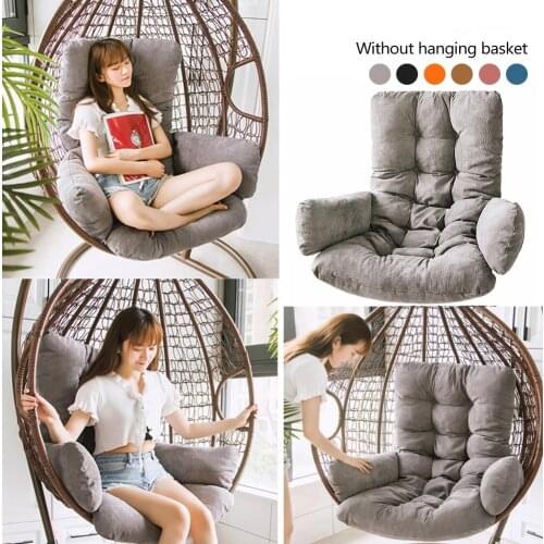 High Quality Gray Swing Hanging Basket Seat Cushion Thicken High Resilience Corduroy Hammock Pad For Patio Garden Decor