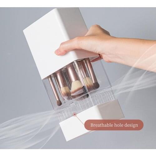 ABS Great Makeup Brush Organizer Storage Box 3 Colors Cosmetic Storage Box Transparent for Home