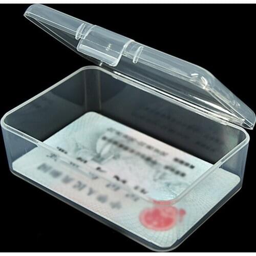 Rectangular Plastic Transparent Storage Box With Lid Non-toxic ID Card Coins Collection Mini Photos Container Case Holder