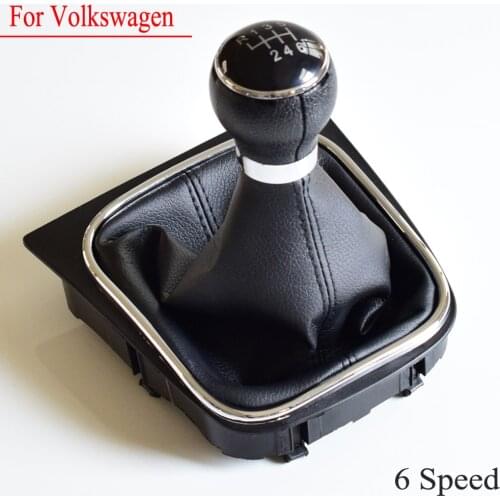For Volkswagen VW Golf 6 MK6 For Jetta MK5 Car-Stying 5 6 Speed Car Gear Stick Level Shift Knob With Leather Boot
