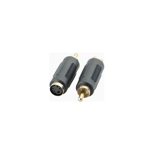 S-video Female Lotus Male AV To SV Video Head Gold-plated S-terminal Female To RCA Male Audio and Video Adapter