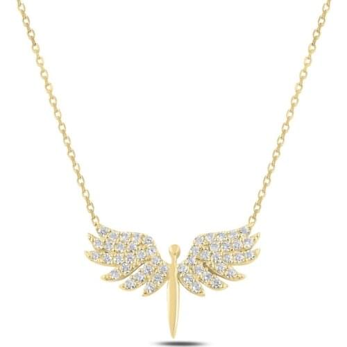 Silver 925 Sterling Angel Zircon Cubic Zirconia Necklace
