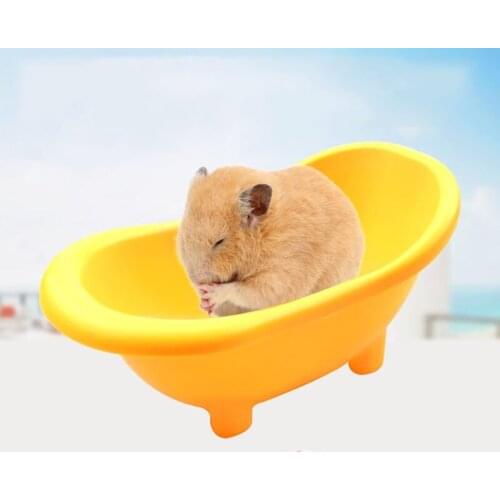 1pc Cute Mini Small Pet Hamsters Bathtub Bathing Small Mouse Bathroom Sand Bath Basin Toy Cage Decor