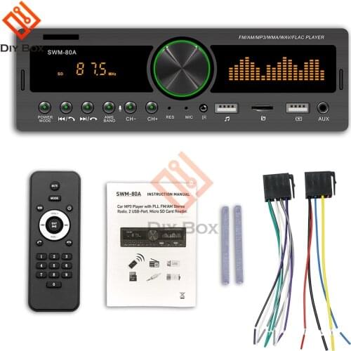 SWM-80A 1 DIN Car Radio Dual Screen Bluetooth Multimedia MP3 Player AUX/USB/FM stereo 12V Car Audio Player Car Electric Audio