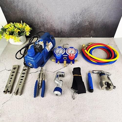 VTB-5A V-i1155-M Aluminum Alloy Box Vacuum Pump Expander Refrigeration Toolbox Set Refrigeration Repair Tool Set Cutter