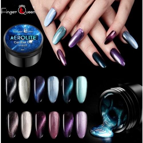 5ML High Quality Glitter Cat Eyes 6 Color Cat Eye Gel Nail Polish Soakoff LED UV Paint Professional Salon Base Coat Topcoat