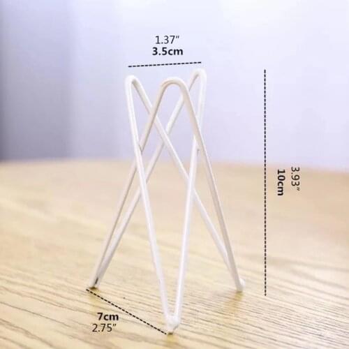 X7AB Air Plant Holder Metal Flower Pot Stand Geometric Iron Tillandsia Display Art