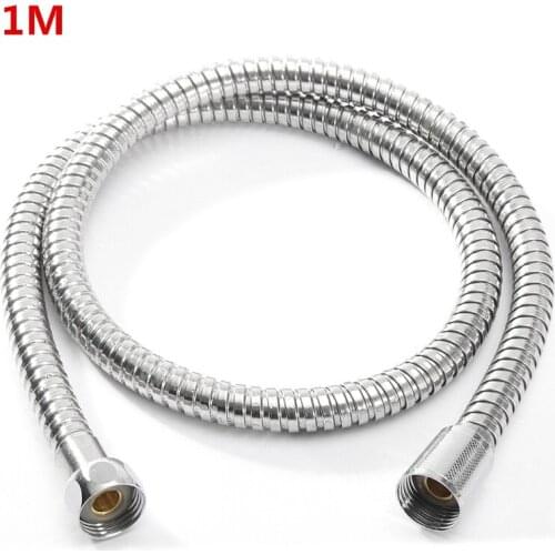 1m/1.5m Flexible Shower Hose Plumbing Hoses Stainless Steel Chrome Bathroom Water Head Showerhead Pipe Bathroom Accessories