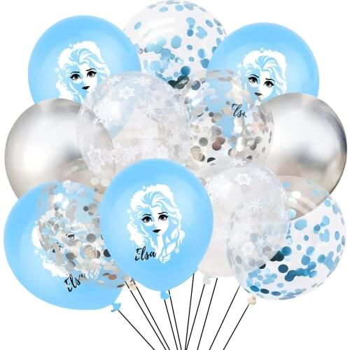 1set Elsa Disney Frozen Princess Helium Balloon Baby Shower Birthday Party Decorations Cute Cartoon Figure Kid Latex Balloon Set