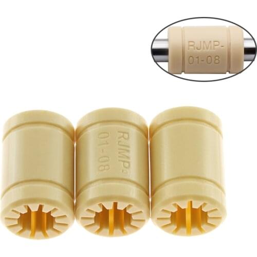 1PCS RJMP-01-08 Solid Polymer LM8UU Linear Bearing 8mm Shaft CNC Plastic Bushing Reprap Medel For 3D Printer Parts
