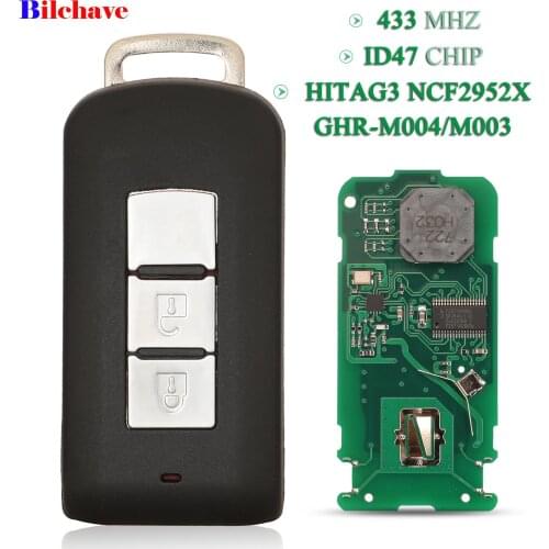Bilchave 2 Buttons 433Mhz ID47 Chip GHR-M004/M003 Remote Control Car Key For Mitsubishi Montero L200 Pajero Sport (KS0W)