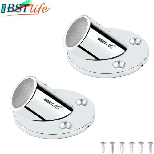 2PCS Multiple Angles 316 Stainless Steel Boat Round Base Marine Hand Rail Fitting Rail Tube Stanchion Base Column Accessories