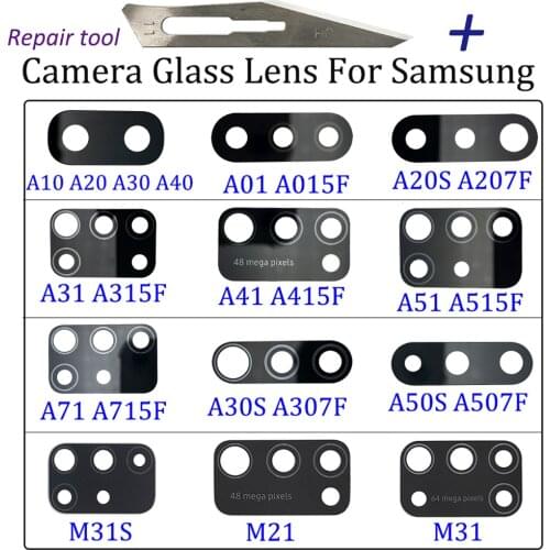 Back Rear Camera Glass Lens With Adhesive For Samsung A31 A51 A71 A30S A50S A70S A21S A11 A20 A30 A30S A50 A40 A70 M21 M31 A01