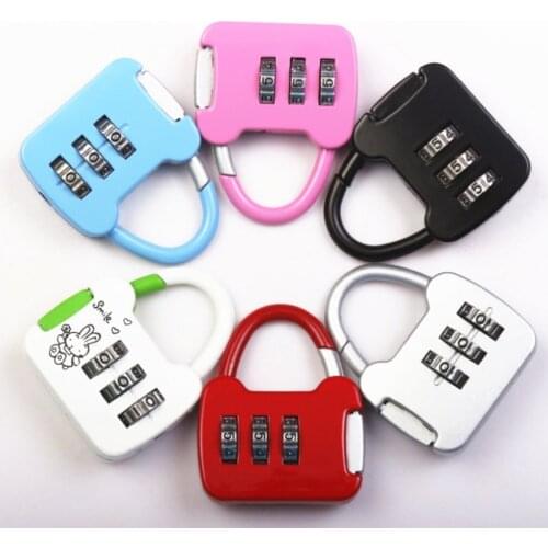3 Digit Code Combination Password Lock Portable Travel Mini Zinc Carrying Luggage Case Security Lock Backpack Lock Padlock