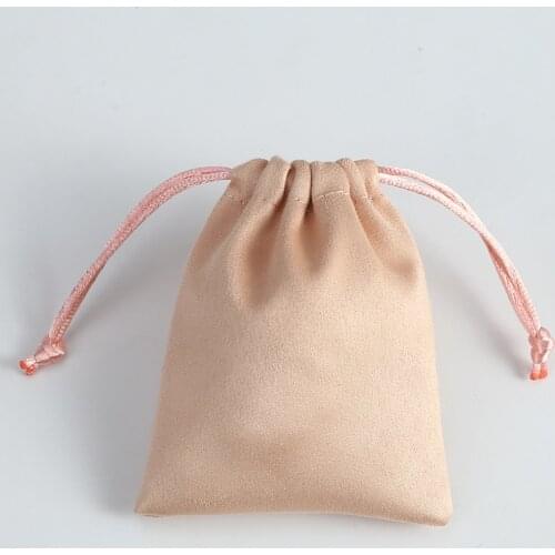 50Pcs Flannel Jewelry Pouches Custom Personalized Logo Jewelry Packaging Velvet Drawstring Gift Bag for Wedding Party