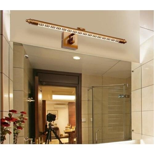 Free Shipping L50cm/L70cm/L90cm Brass Color Bathroom Mirror Lamp Waterproof Retro Bronze Cabinet Vanity Mirror Light Wall Lamp