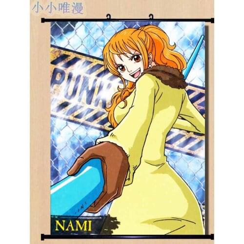 Coscase Japanese Hot Anime Games Decorative Pictures ONE PIECE Characters Nami Cosplay Home Decor Wall Scroll Poster