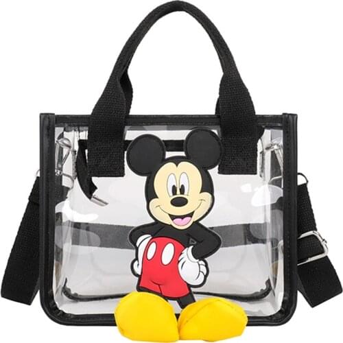 Disney women bag Mickey Mouse cartoon transparent shoulder bag Korean leisure Messenger Bag Girl Fashion Handbag high-quality