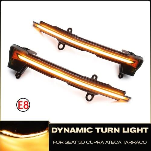 For Seat 5D Cupra Ateca Tarraco 2016-2019 FR Dynamic Turn Signal Light LED Side Mirror Sequential Indicator Blinker
