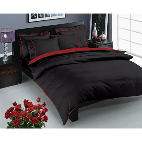 Crown Double Delüx Satin Duvet cover set Prestige Black