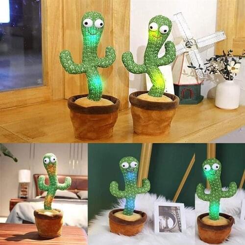 Electronic Dancing Cactus Plush Toys Cactus Desktop Home Decoration Cactus Singing Dancing Plush Toy Kids Early Education Toy
