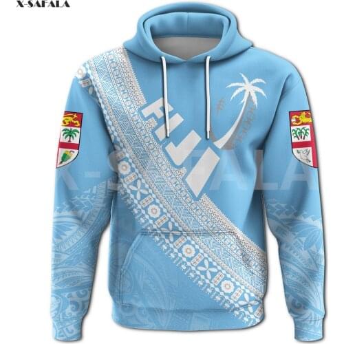 Fiji Tapa Rugby Polynesian 3D Over Printed Hoodie Man Women Harajuku Outwear Zipper Pullover Sweatshirt Casual Unisex A21