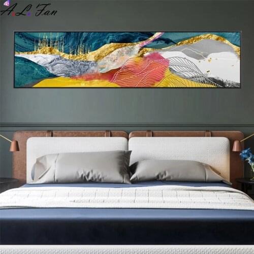 Slender abstract colorful canvas painting banner posters and prints wall photos for living room bedroom studio art home decor