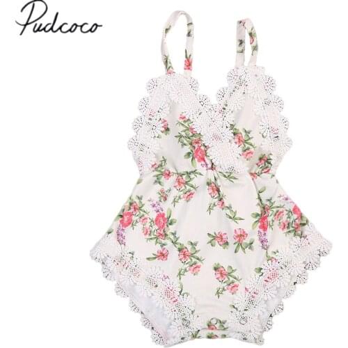 Citgeett Newborn Baby Girl Lace Bodysuit Christening Clothes Sunsuit Party Outfits Outfit 0-24M