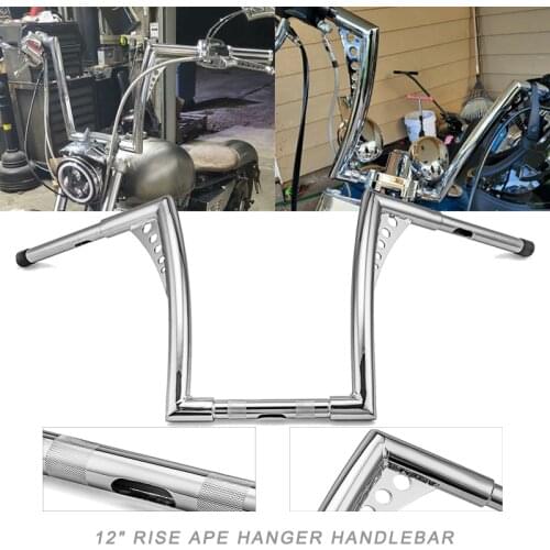 Motorcycle Accessories Chrome 12" Rise Ape Hanger Handle Bar For Sportster Softail Dyna Road Glide 1998-2013 Road King 1994-2020
