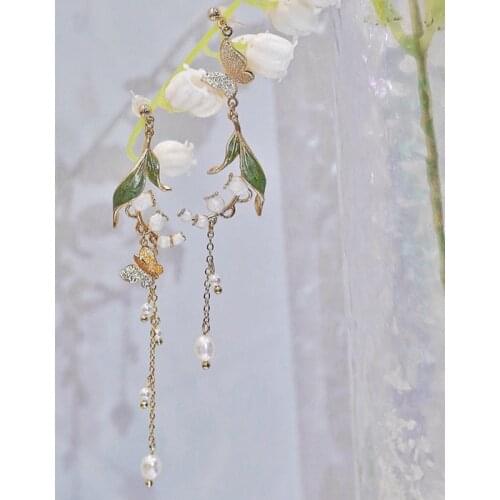 MWSONYA 2021 Trend Flowers Pendant Earring Tassel for Women Drop Earrings Butterfly Jewelry Earrings Woman Earrings